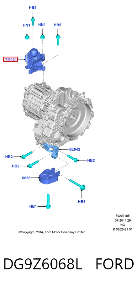 DG9Z6068L Ford Подушка (опора) двигуна, ліва верхня