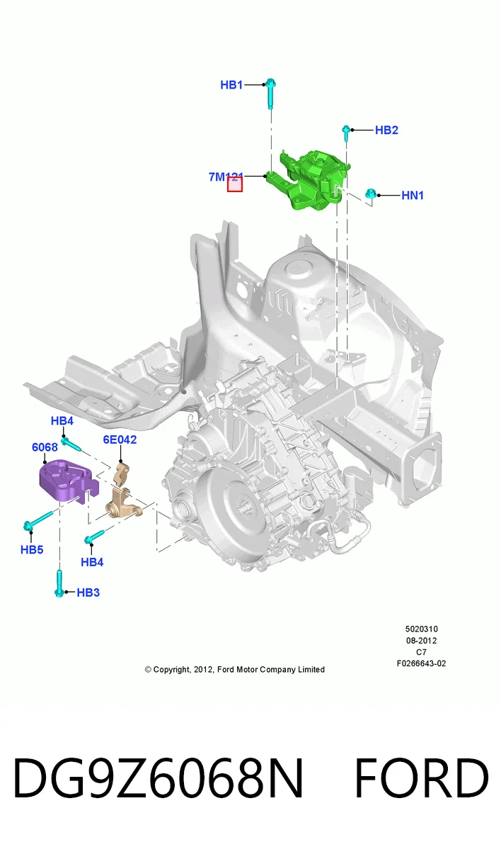 DG9Z6068N Ford Подушка (опора) двигуна, ліва верхня