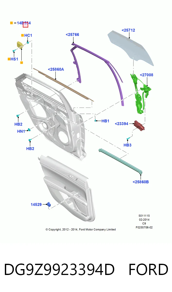 Блок комфорту задніх дверей Ford DG9T14B534CB ціна, від 4.39 USD