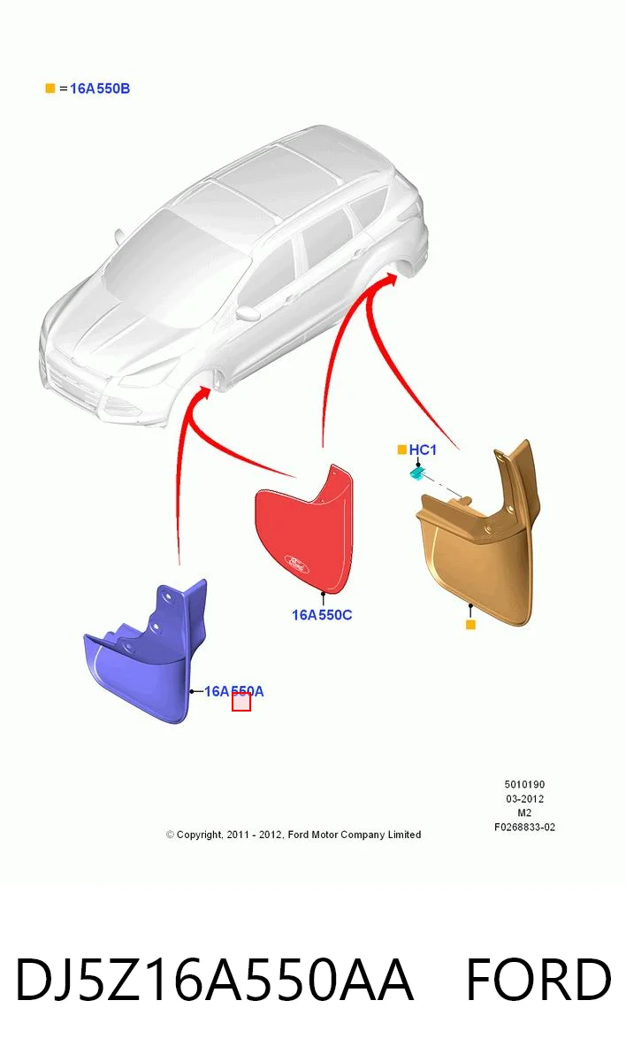 Бризковики на Ford Escape II DM2