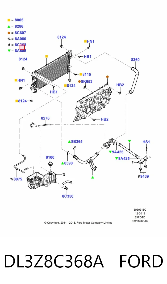 DL3Z8C368A Ford 