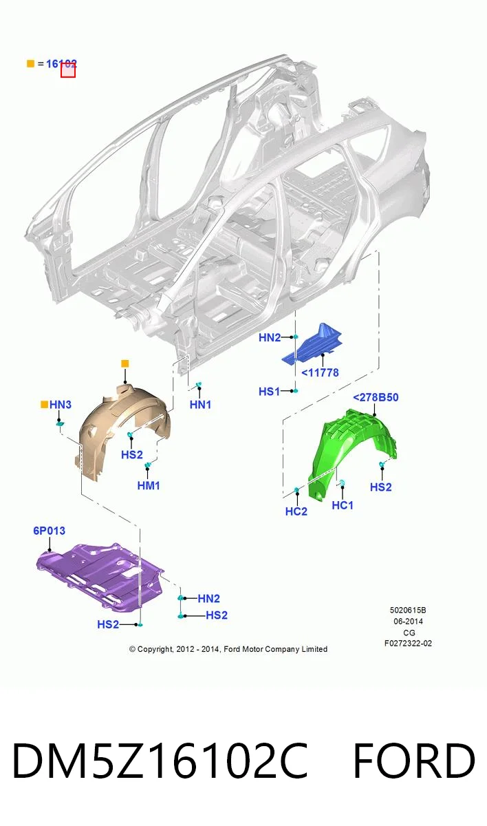 DM5Z16102C Ford Підкрилок переднього крила, правий
