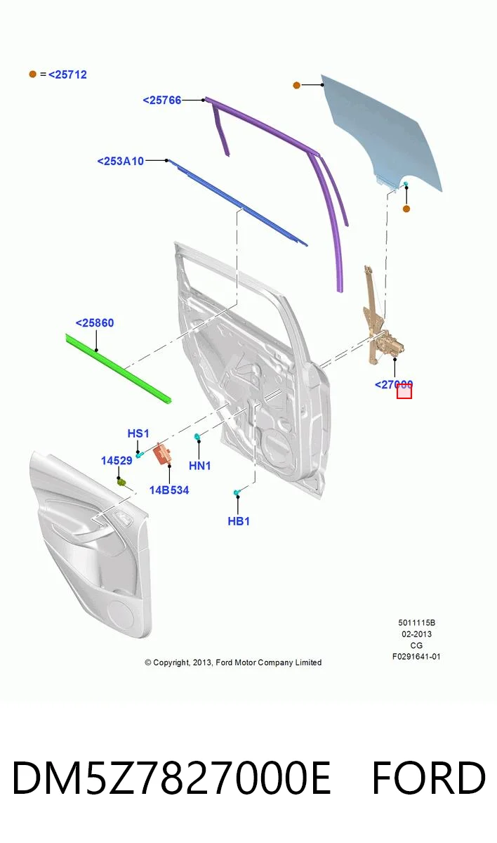 DM5Z7827000E Ford Склопідйомник задніх правих дверей