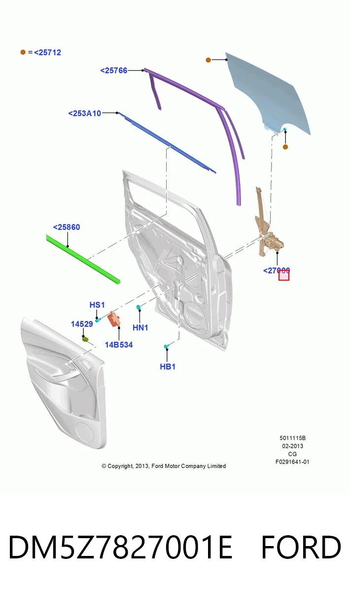 DM5Z7827001E Ford Механізм склопідйомника двері задньої, лівої