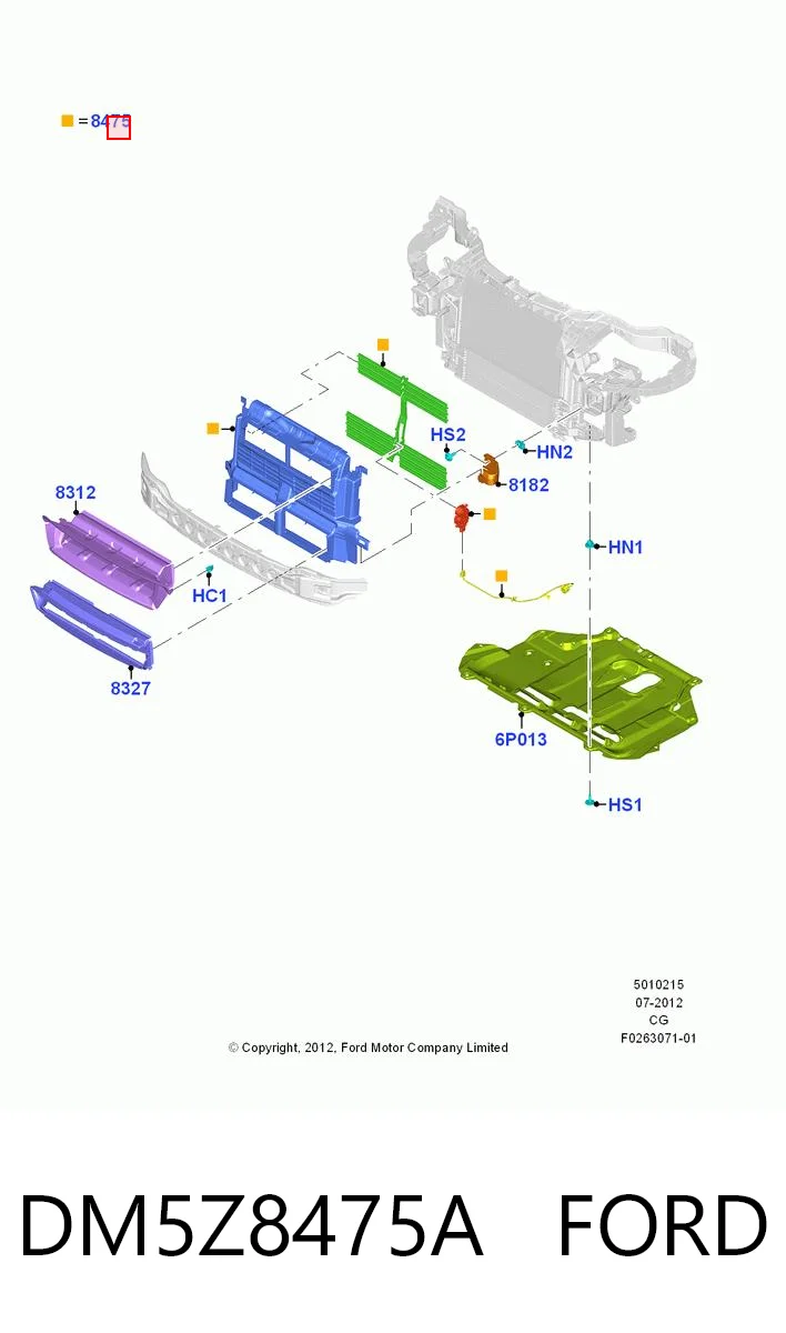 DM5Z8475A Ford Жалюзі радіатора охолодження