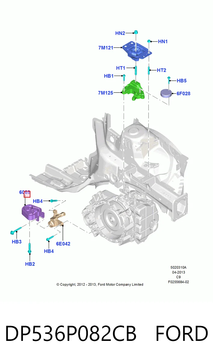 DP536P082CB Ford Задня подушка двигуна