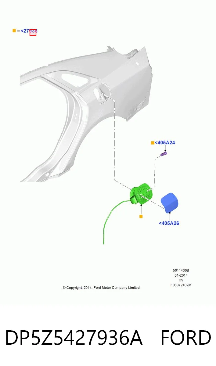 DP5Z5427936A Ford Кронштейн кріплення лючка бензобака