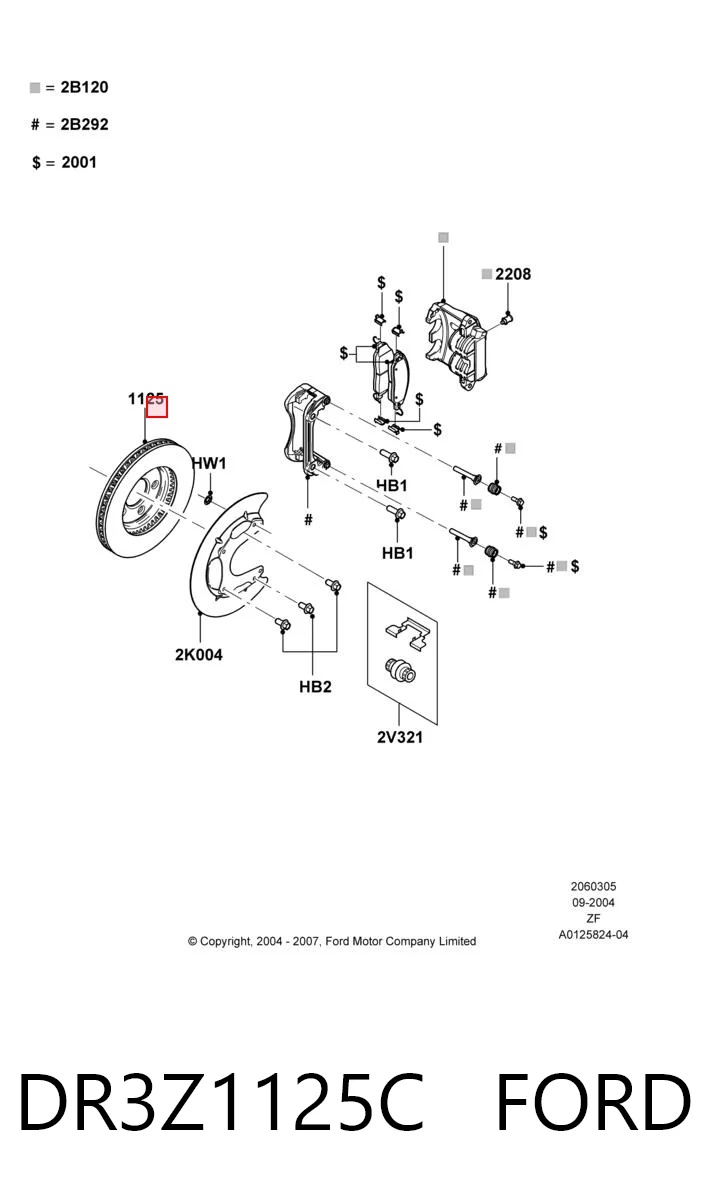 DR3Z1125C Ford Гальмо дискове переднє