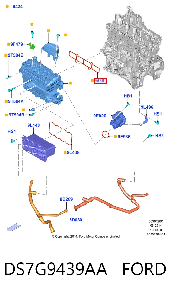 HMPDS7G9439AA Hmpx Прокладка впускного колектора