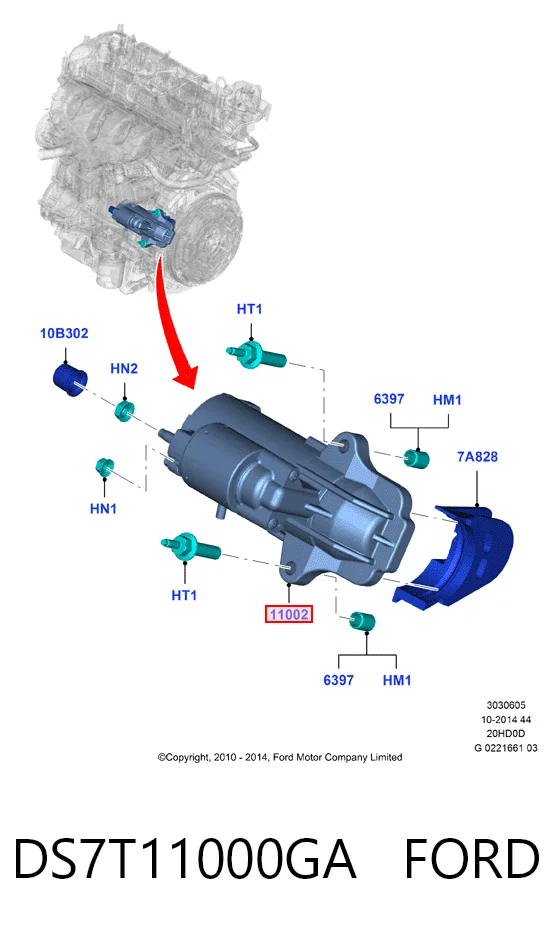 DS7T11000GA Ford Стартер двигуна