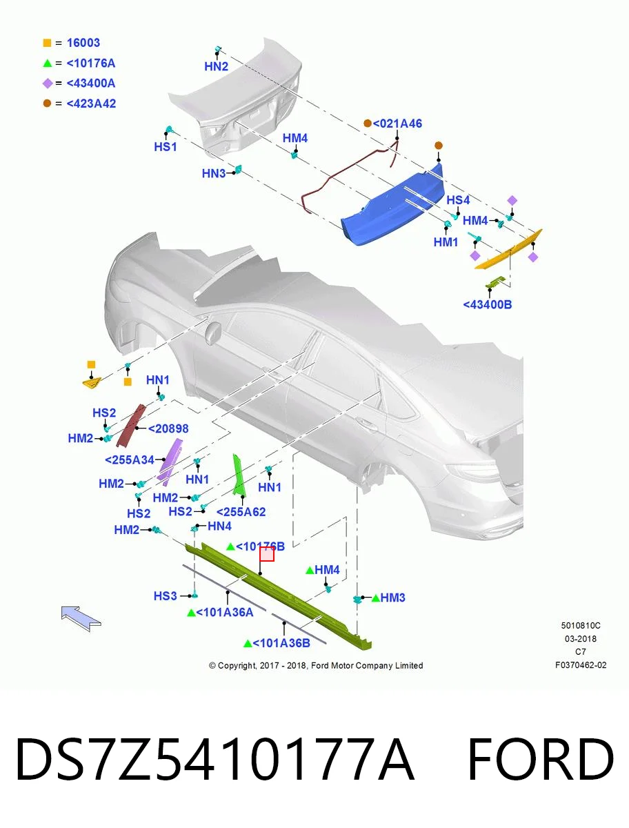 DS7Z5410177A Ford Накладка зовнішня (молдинг) порога, лівий