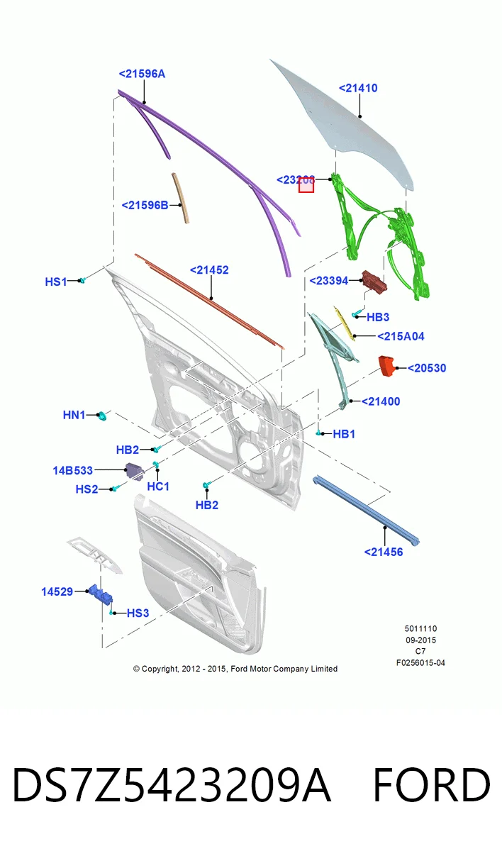 DS7Z5423209A Ford Підйомник механічний вітрового скла