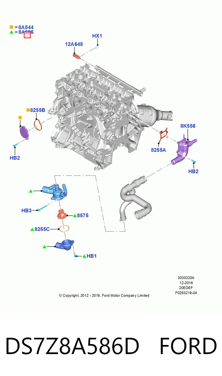 DS7Z8A586D Ford Корпус термостата в зборі