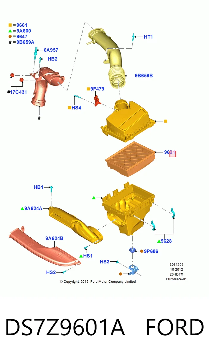 DS7Z9601A Ford Повітряний фільтр двигуна