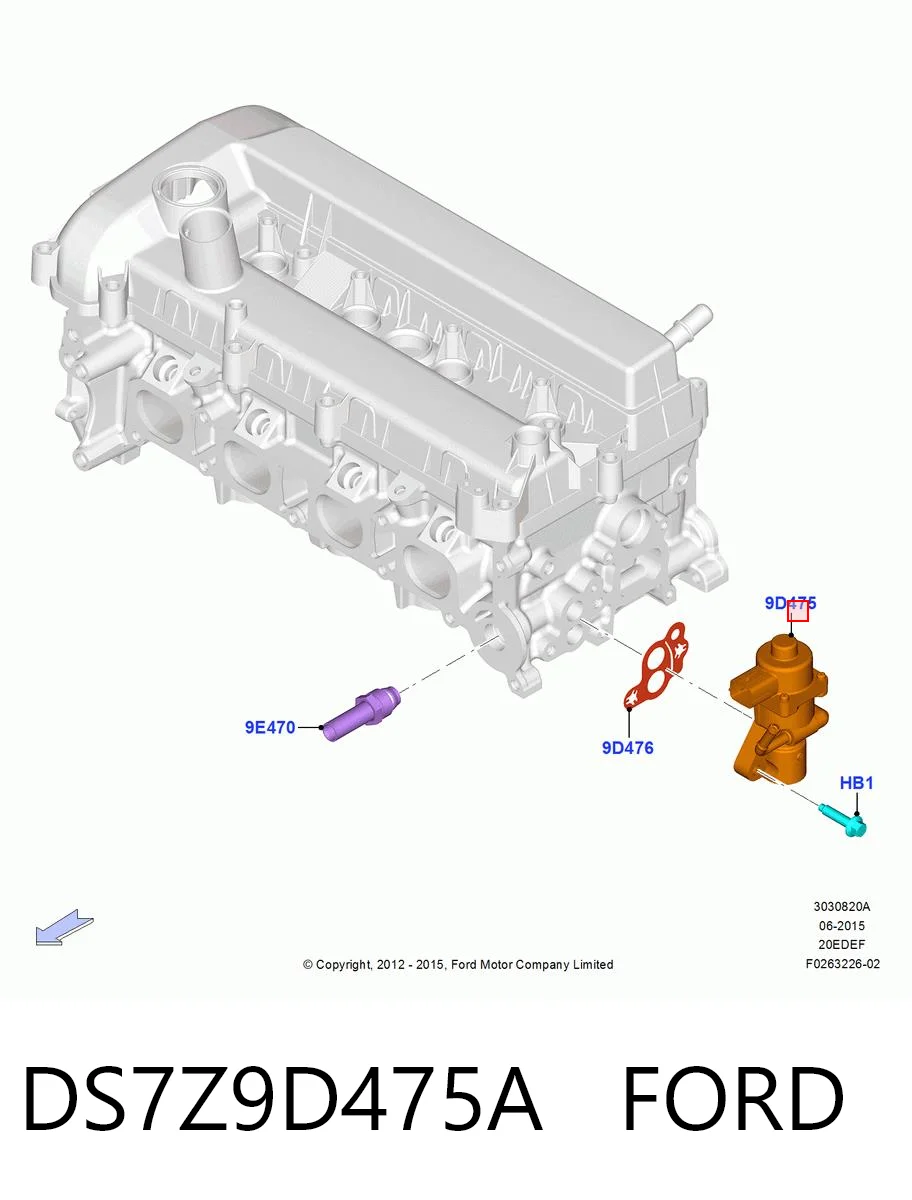 DS7Z9D475A Ford Клапан рециркуляції відпрацьованих газів EGR