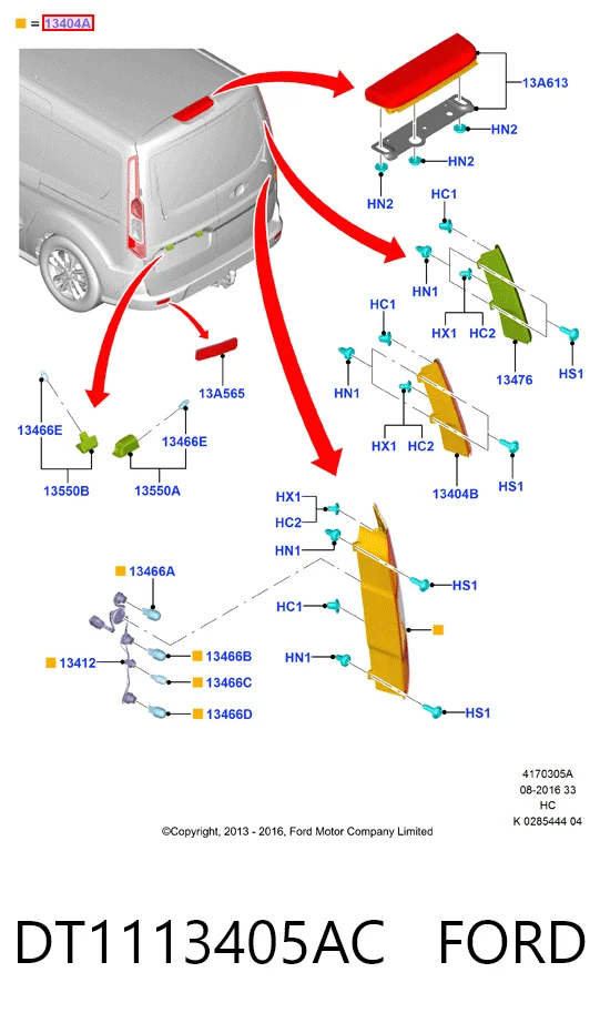 Купити DT1113405AD Ford Лівий стоп