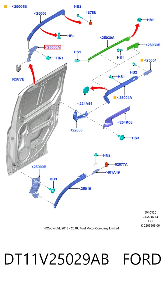 HMPDT11V25029AD Hmpx Ролик двері бічної/зсувної, лівий верхній
