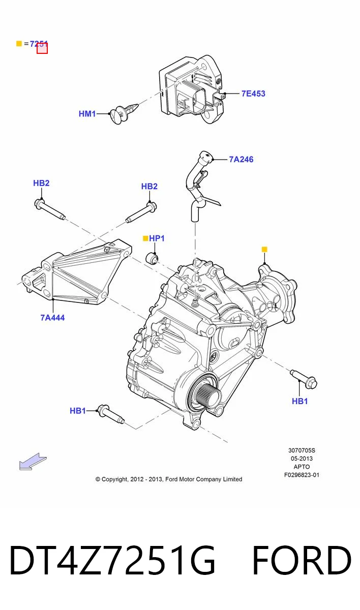 DT4Z7251G Ford Раздатка (коробка роздавальна)