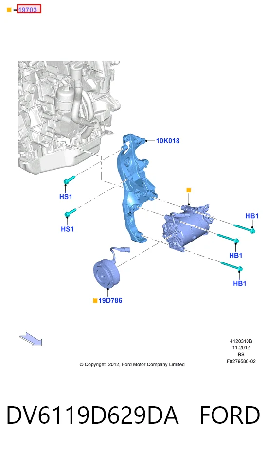 DV6119D629DA Ford Компресор холодоагенту