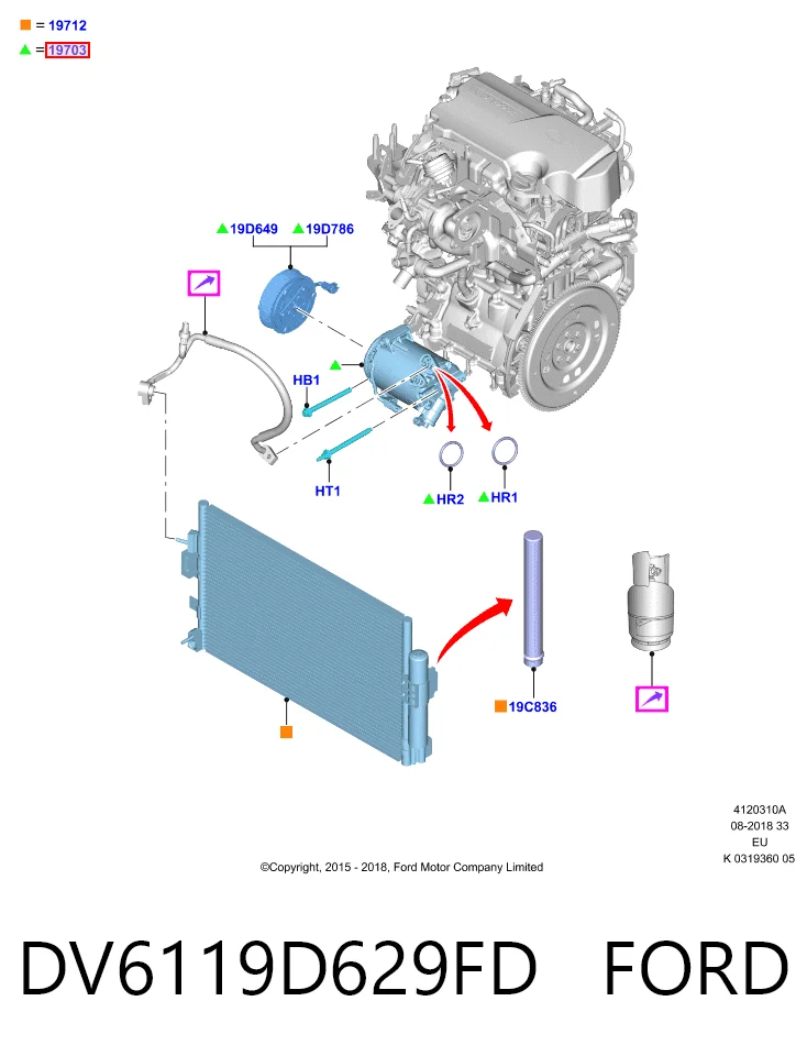 DV6119D629FD Ford Компресор холодоагенту