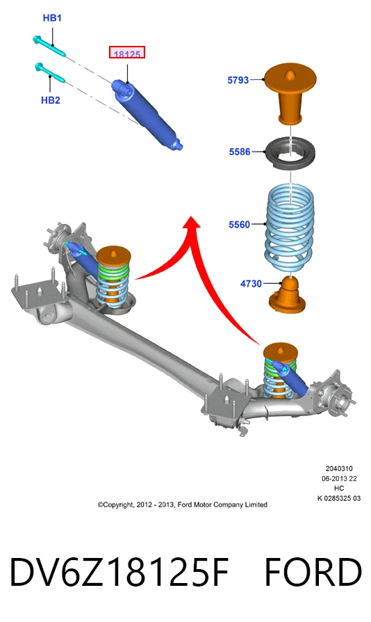 DV6Z18125F Ford Амортизатори задні