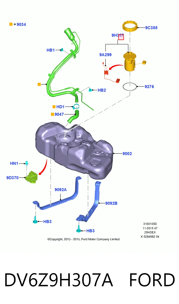 DV6Z9H307A Ford Електробензонасос