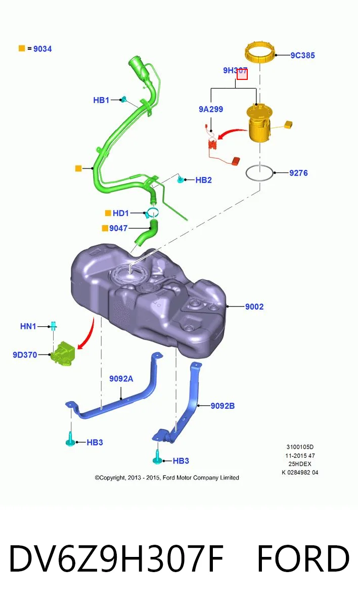 DV6Z9H307F Ford Електробензонасос