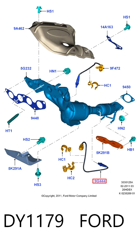 DY1179 Ford Лямбда зонд після каталізатора
