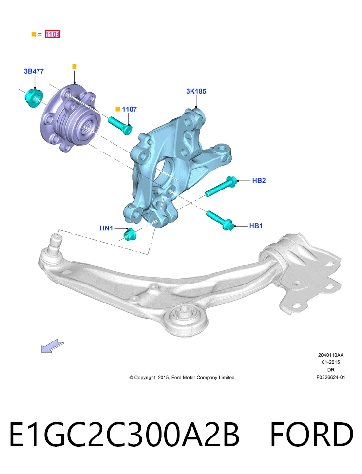 E1GC2C300A2B Ford Маточина (передня)
