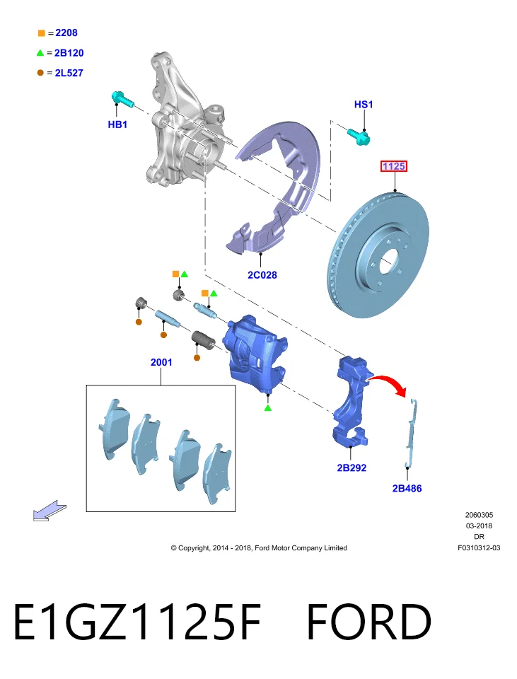E1GZ1125F Ford Гальмо дискове переднє