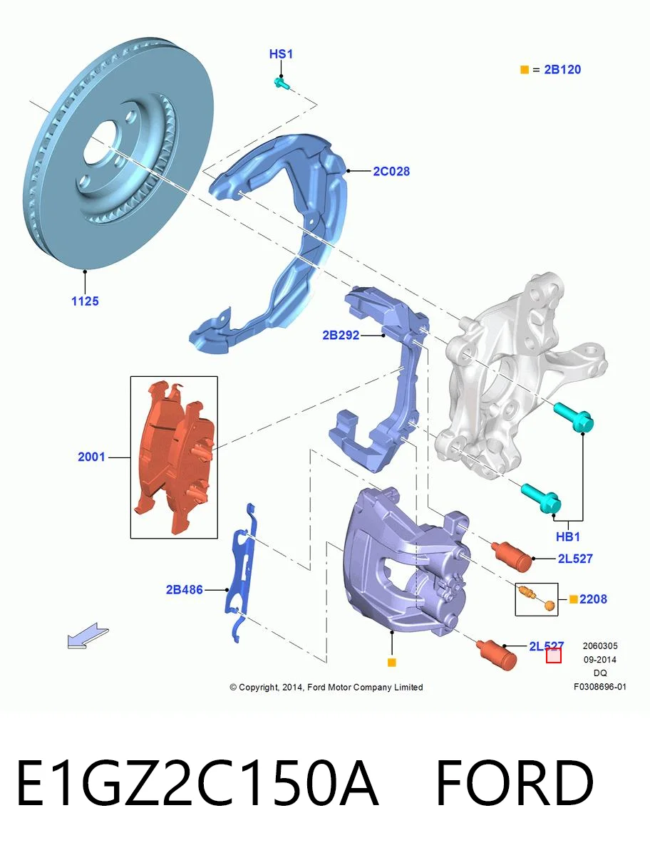 E1GZ2C150A Ford Ремкомплект гальмівної системи