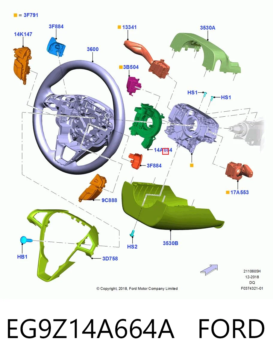 EG9Z14A664M Ford Шлейф Airbag