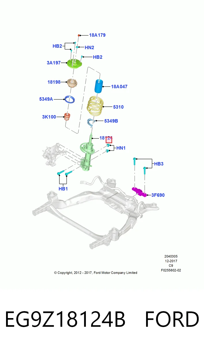 EG9Z18124B Ford Ліва передня стійка