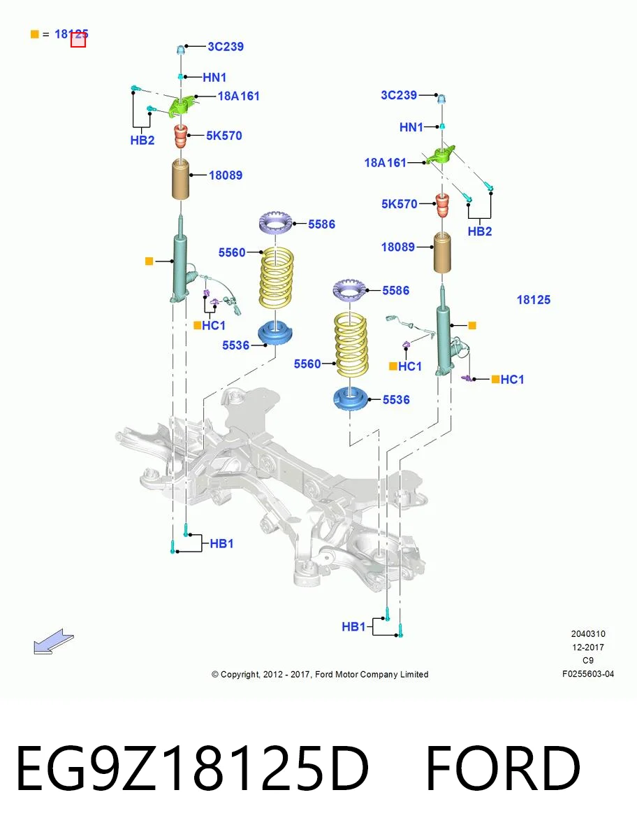 EG9Z18125D Ford Амортизатор задній, правий