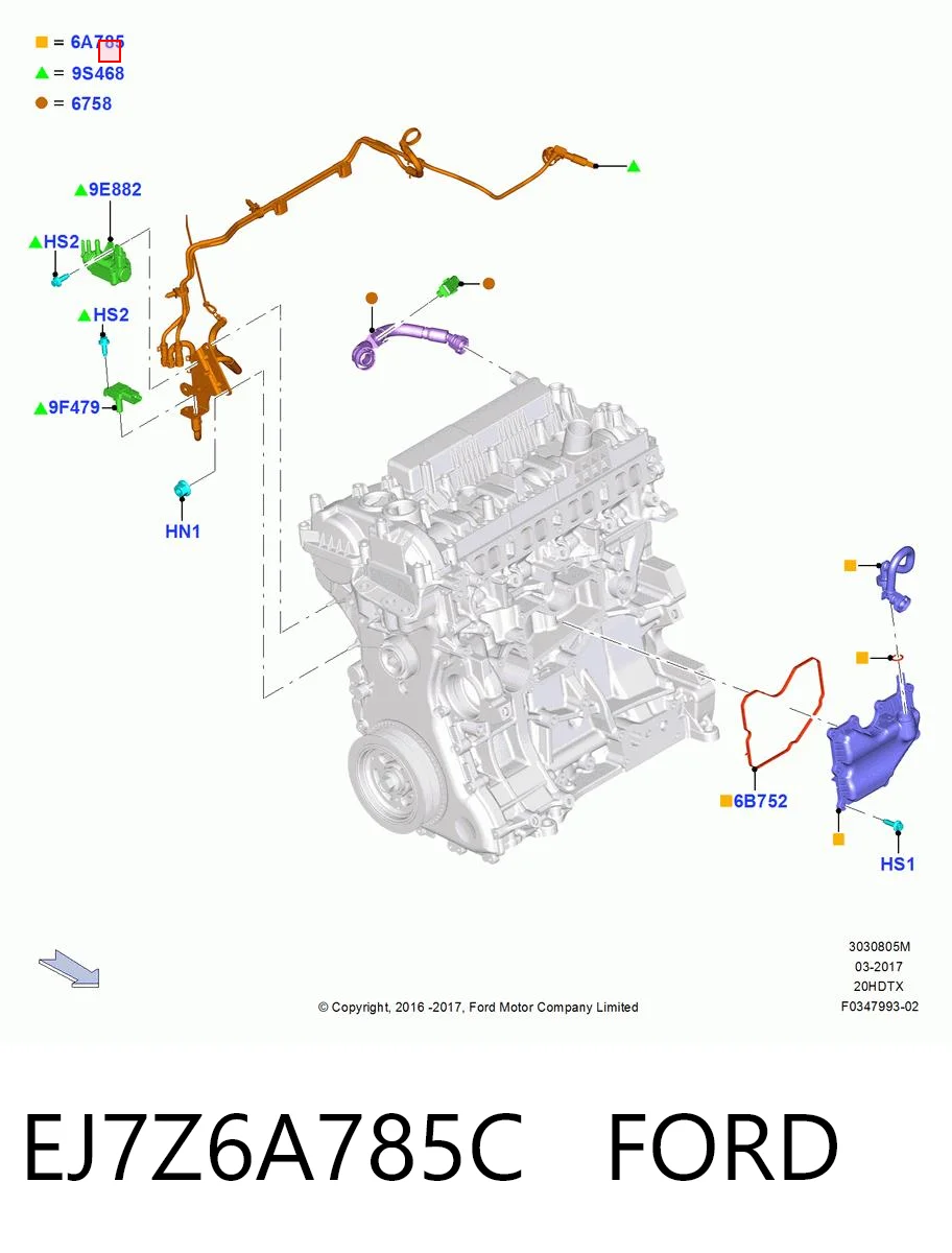 EJ7Z6A785C Ford Масловіддільник