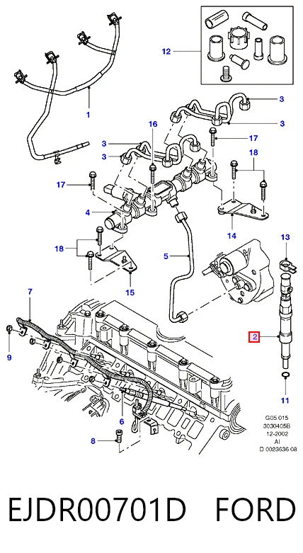EJDR00701D Ford Форсунка вприску палива