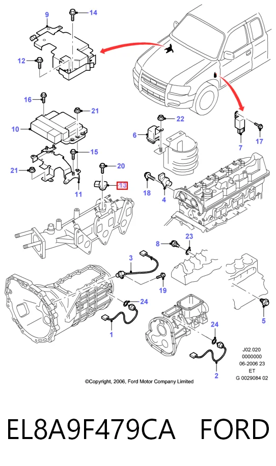 EL8A9F479CA Ford Датчик наддува