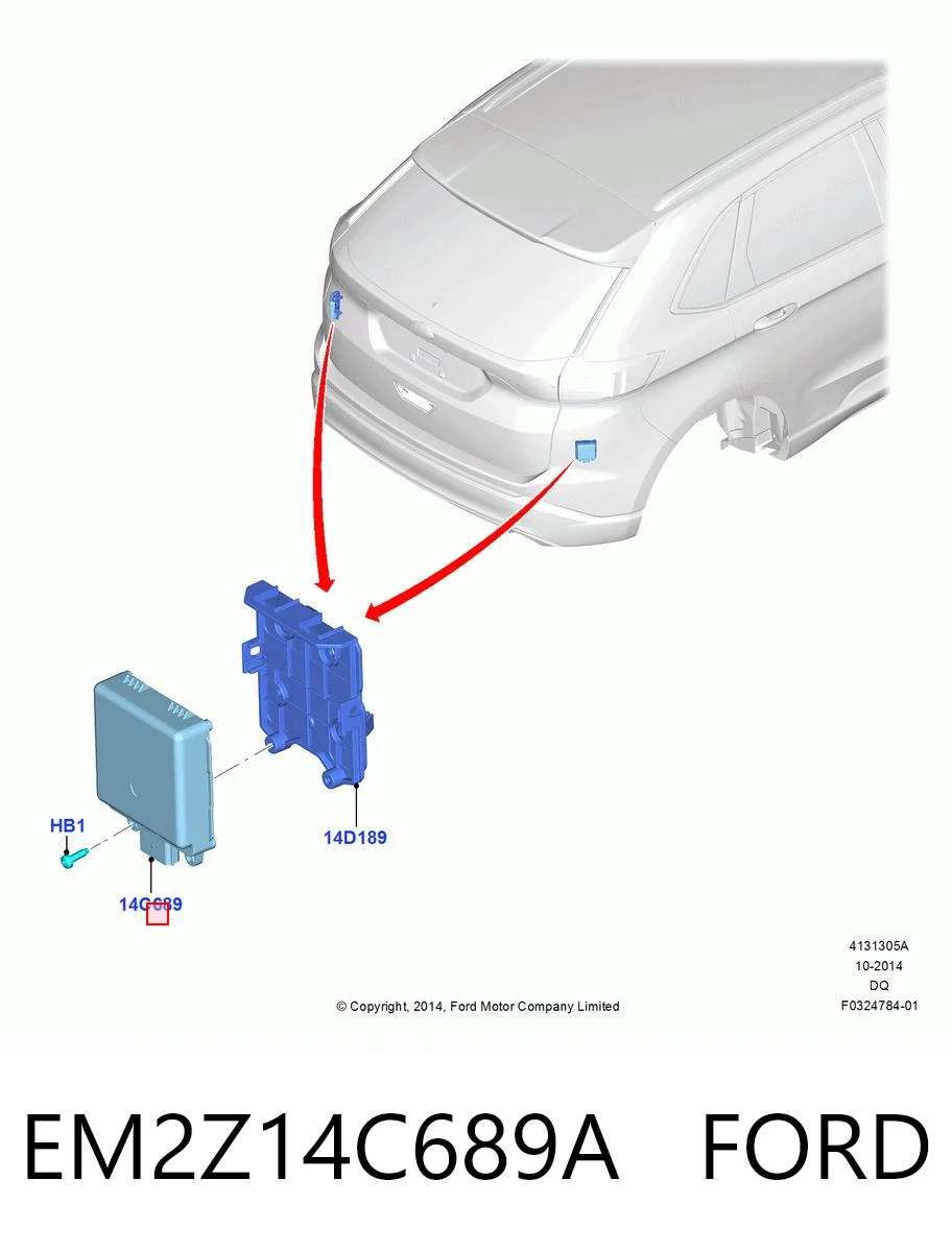 EM2Z14C689A Ford Датчик контролю мертвої зони, задній