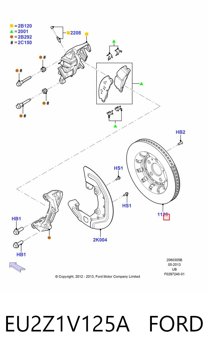 EU2Z1V125A Ford Гальмо дискове переднє