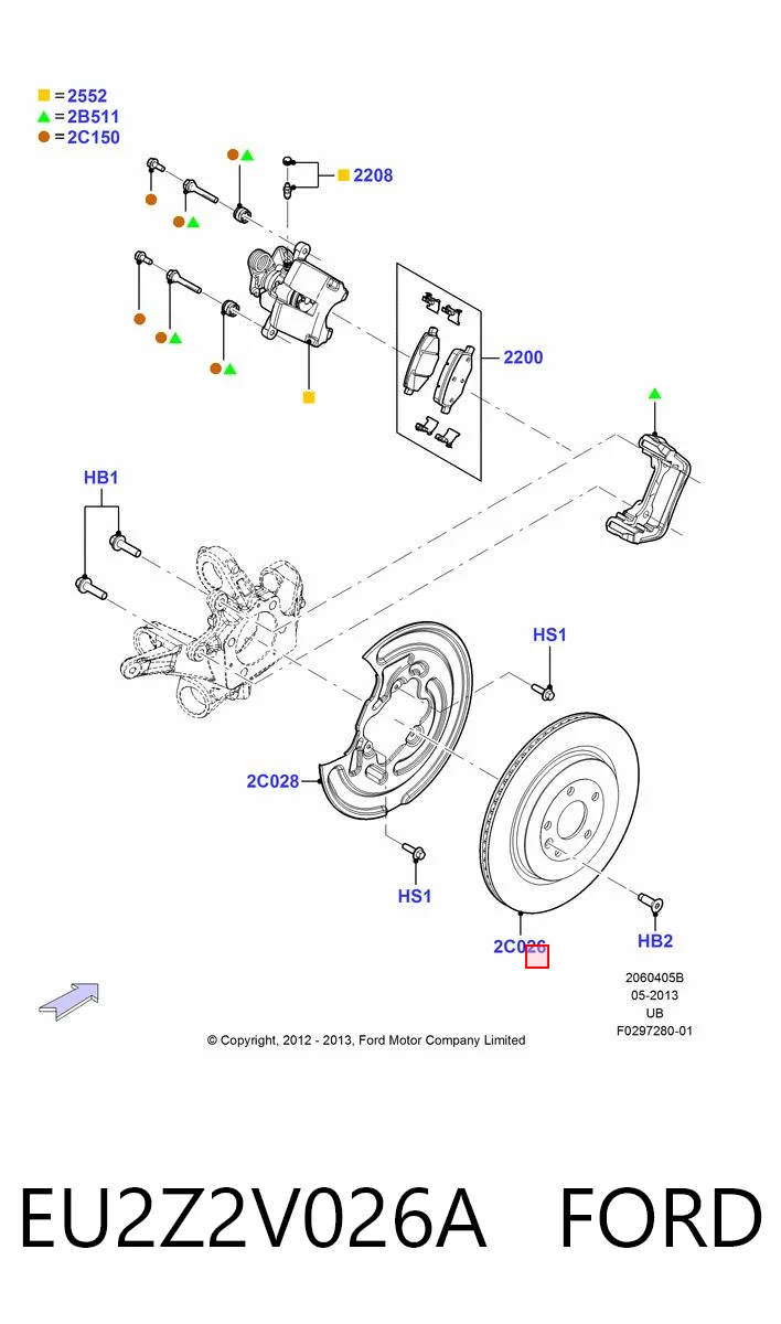 EU2Z2V026A Ford Дискові гальма