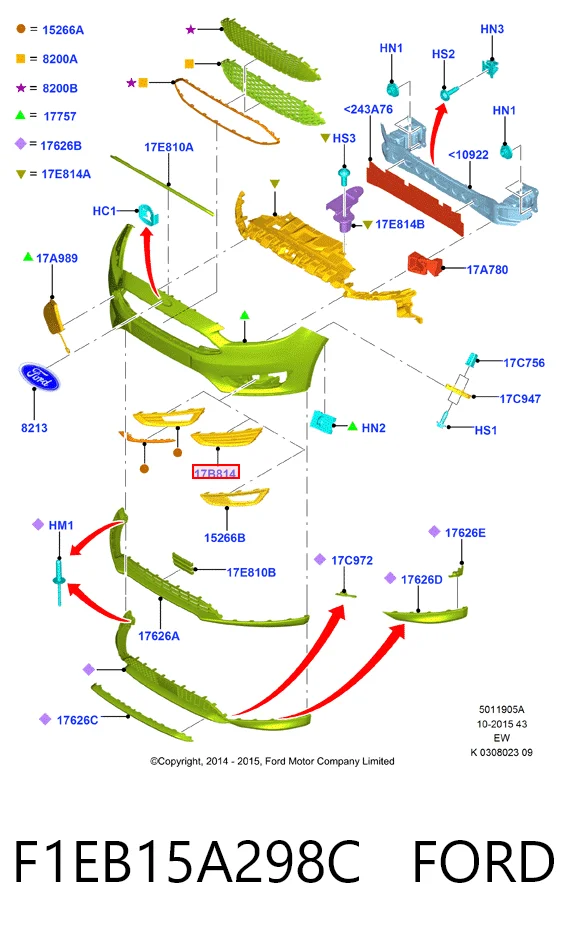 Купити HMPF1EB19952AA Hmpx Решітка переднього бампера, права