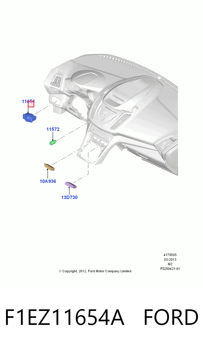 F1EZ11654A Ford Перемикачі електричні (перемикач світла центральний)