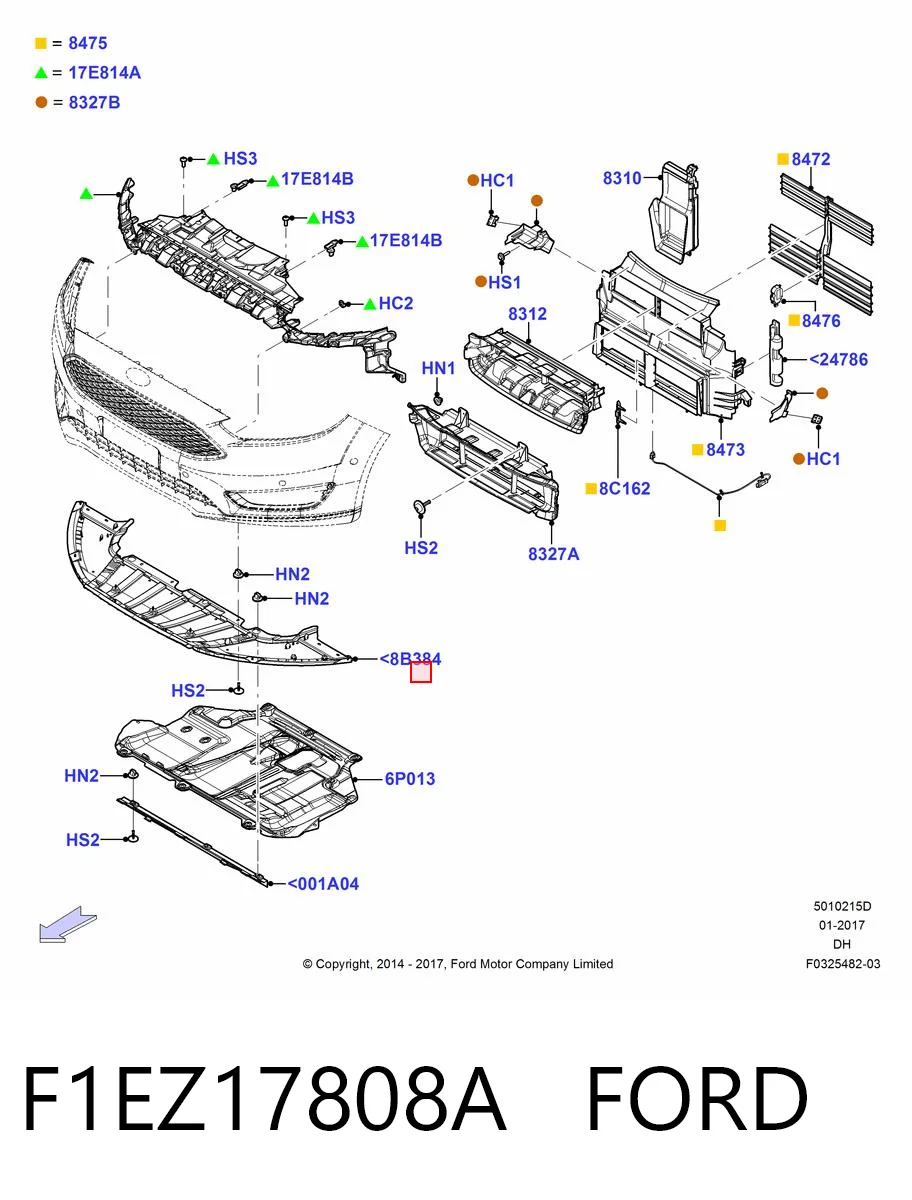 F1EZ17808A Ford Обвіс бампера