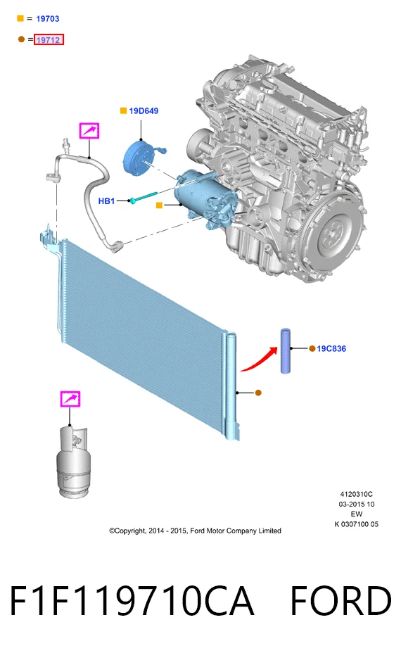 F1F119710CA Ford Конденсатор