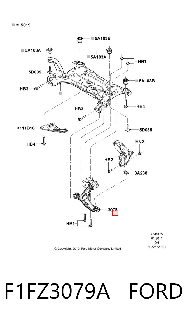 F1FZ3079A Ford Поперечний важіль
