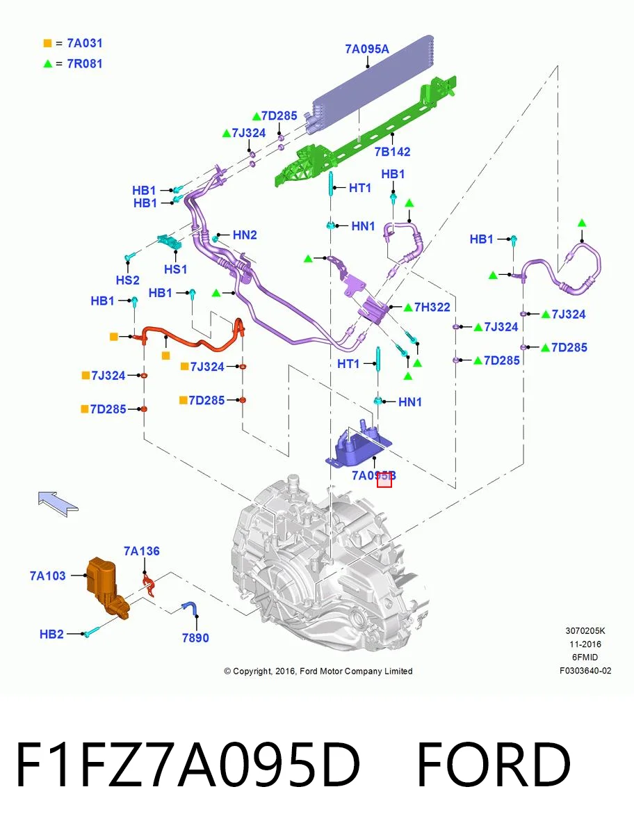 F1FZ7A095D Ford Радіатор охолодження, АКПП