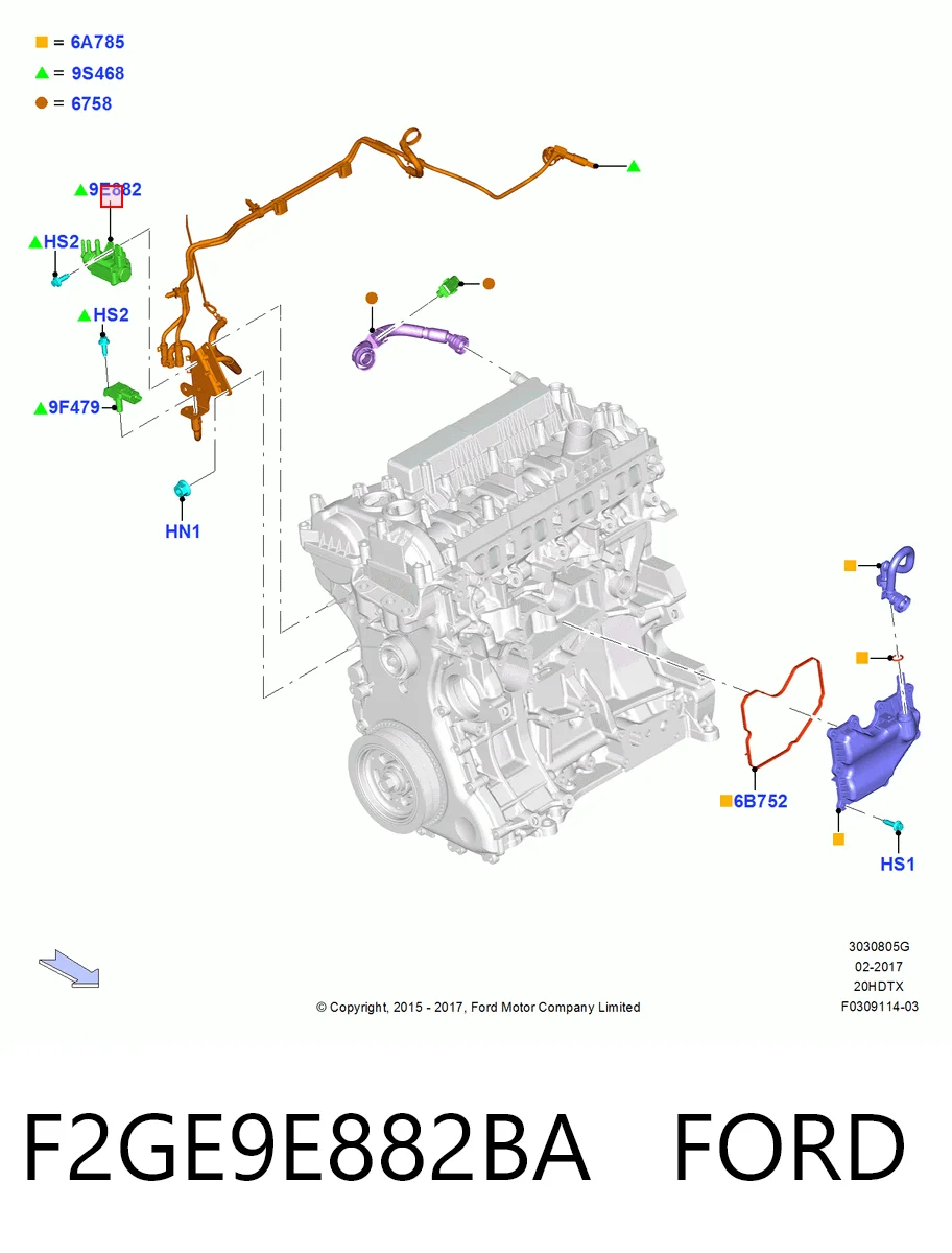 F2GE9E882BA Ford Клапан перетворювач тиску наддуву (соленоїд)
