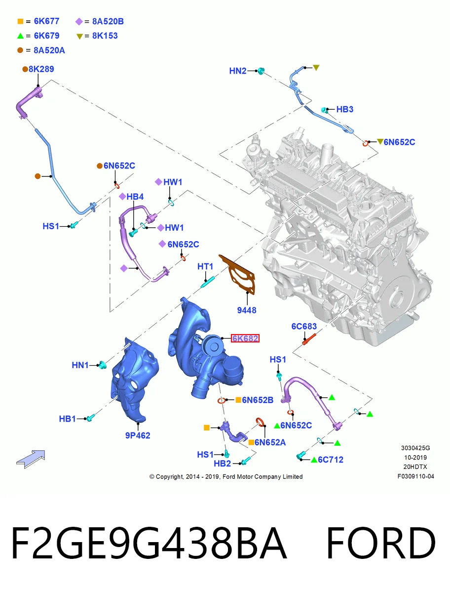 F2GE9G438BA Ford Турбонаддув