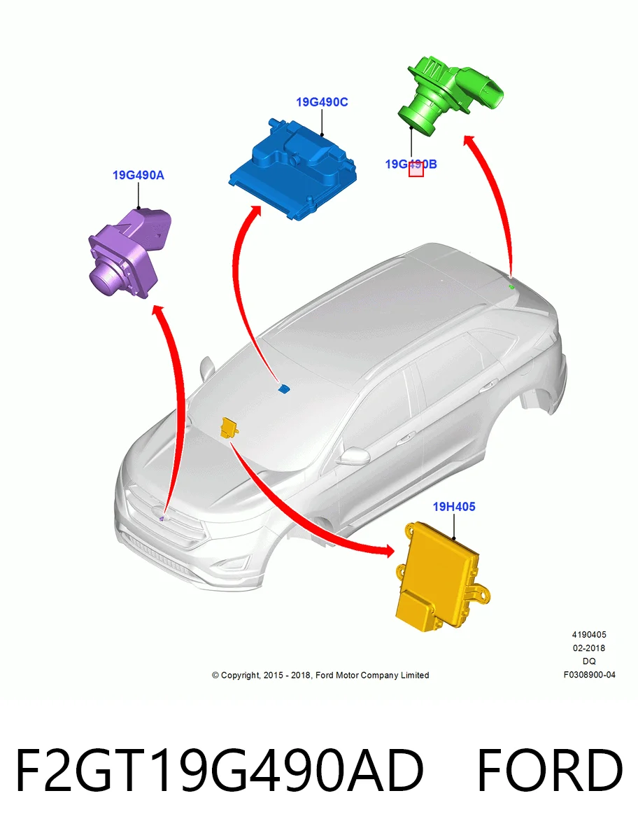 F2GT19G490AD Ford Камера заднього виду
