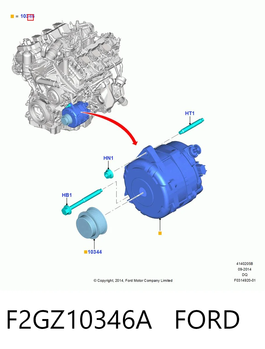 F2GZ10346A Ford Авто генератор